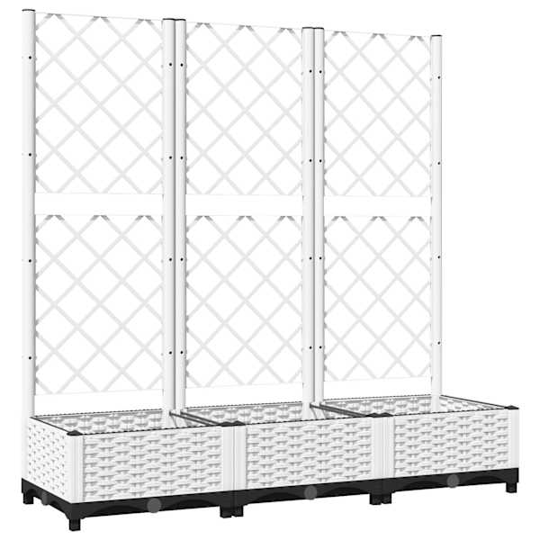 Lillepott võrega 120 × 40 × 121,5 cm, PP (polüpropüleen) – valge