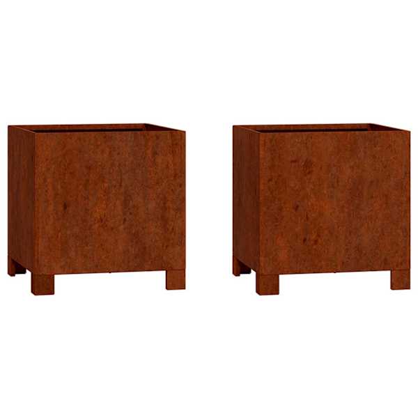 Taimekast jalgadega 30 × 30 × 30 cm, corten-teras – roostekarva – 2 tk