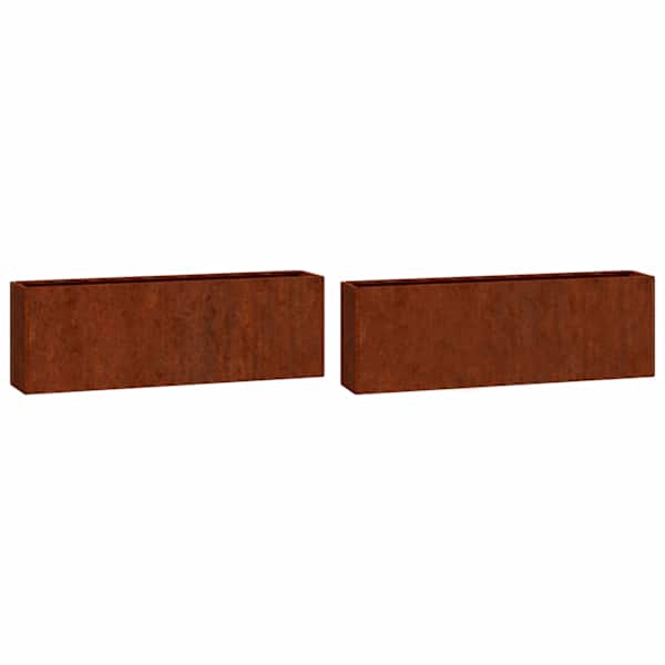 Taimekast 53 × 10 × 17 cm, corten-teras – roostekarva – 2 tk