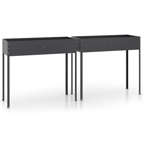 Taimekast 100,5 × 40,5 × 90 cm, tsingitud teras – antratsiithall – 2 tk