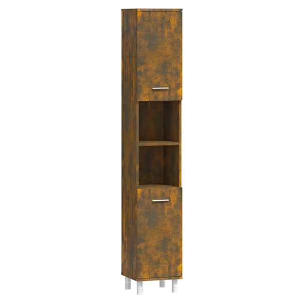 Vannitoakapp, suitsutatud tamm, 30 × 30 × 179 cm, tehispuit