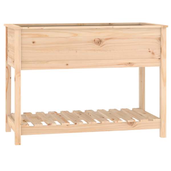 Taimekast riiuliga 111,5 × 54 × 81 cm, männipuit (töötlemata) – naturaalne