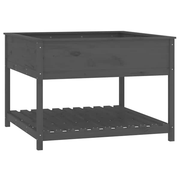 Taimekast riiuliga 111,5 × 111,5 × 81 cm, täismännipuit – hall