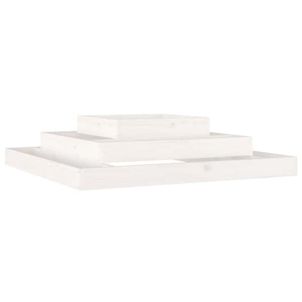 Taimekast 110 × 110 × 27 cm, täismännipuit – valge