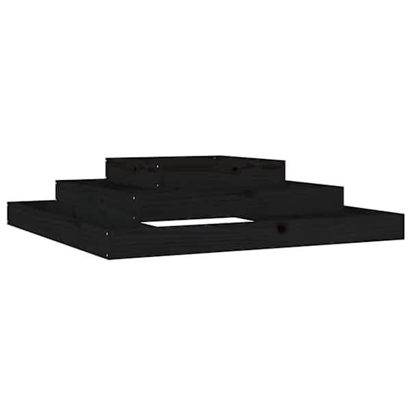 Taimekast 110 × 110 × 27 cm, täismännipuit – must