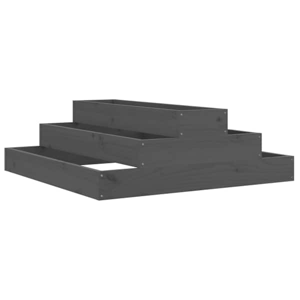 Taimekast 80 × 80 × 27 cm, täismännipuit – hall