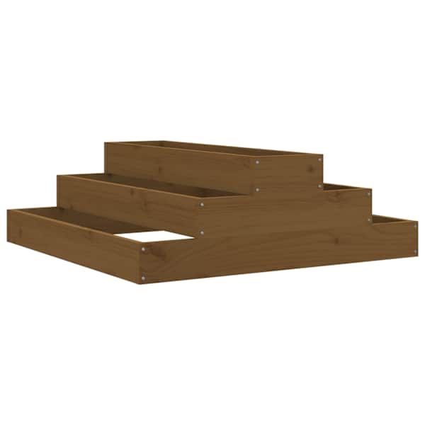 Taimekast 80 × 80 × 27 cm, täismännipuit – meepruun