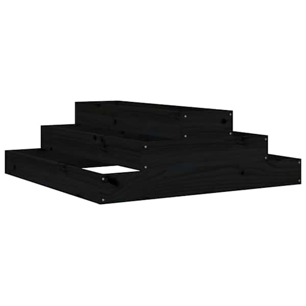 Taimekast 80 × 80 × 27 cm, täismännipuit – must