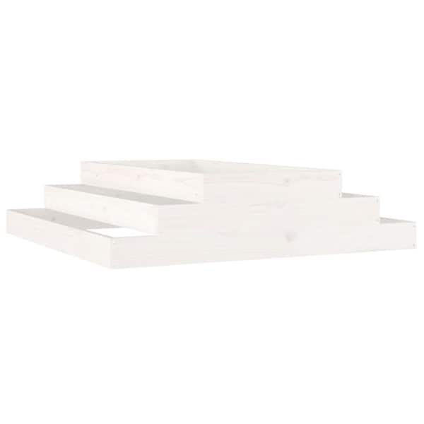 Taimekast 110 × 110 × 27 cm, täismännipuit – valge