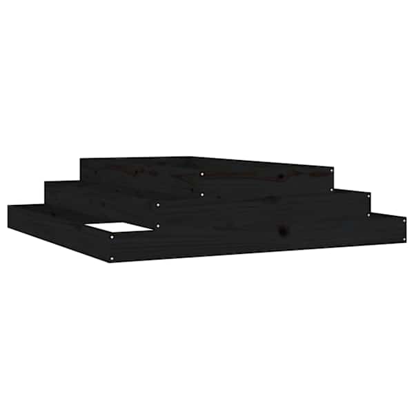 Taimekast 110 × 110 × 27 cm, täismännipuit – must