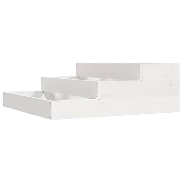 Taimekast 78 × 78 × 27 cm, täismännipuit – valge