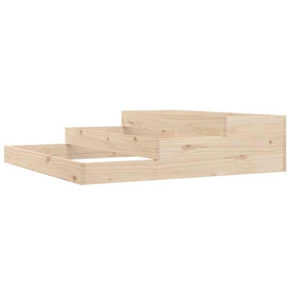 Taimekast 107 × 107 × 27 cm, männipuit (töötlemata) – naturaalne männipuit
