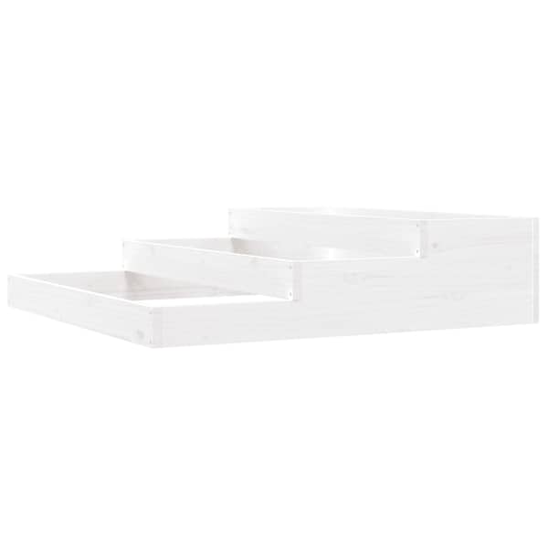 Taimekast 107 × 107 × 27 cm, täismännipuit – valge