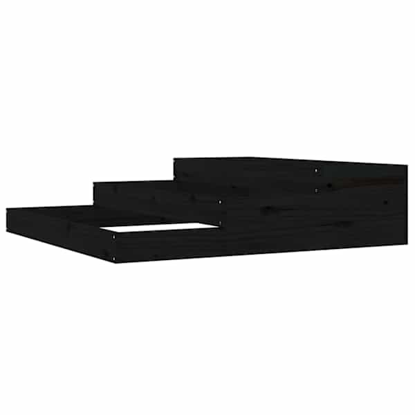 Taimekast 107 × 107 × 27 cm, täismännipuit – must