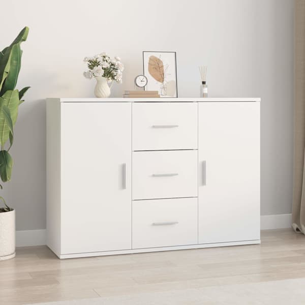 Puhvetkapp, valge, 91 × 29,5 × 65 cm, tehispuit
