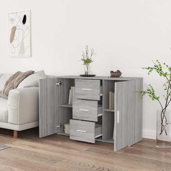 Puhvetkapp, hall Sonoma tamm, 91 × 29,5 × 65 cm, tehispuit