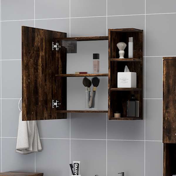Vannitoa peegelkapp, suitsutamm, 62,5 × 20,5 × 64 cm, tehispuit
