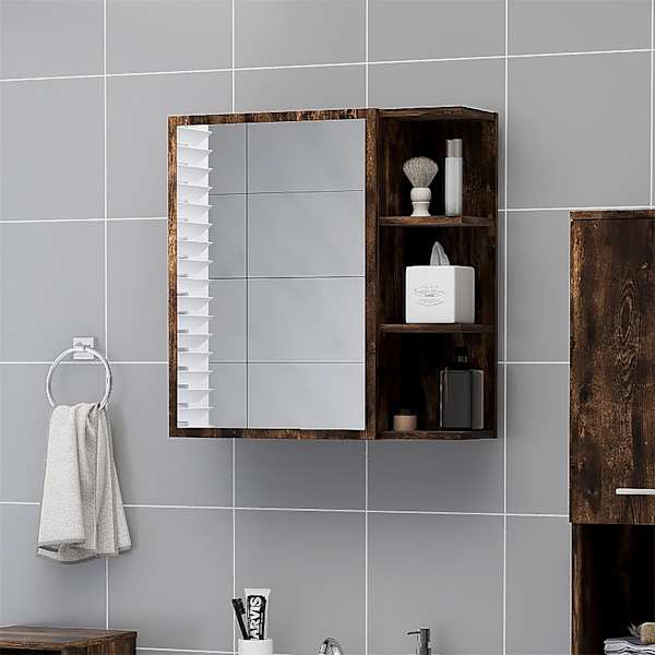 Vannitoa peegelkapp, suitsutamm, 62,5 × 20,5 × 64 cm, tehispuit