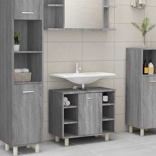 Vannitoakapp, hall Sonoma tamm, 60 × 32 × 53,5 cm, tehispuit