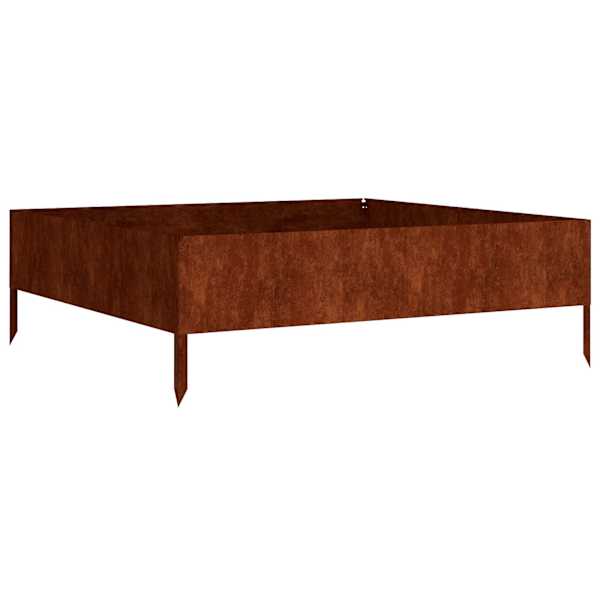 Taimekast 100 × 100 × 33,5 cm, corten-teras – kulunud teras / pruun
