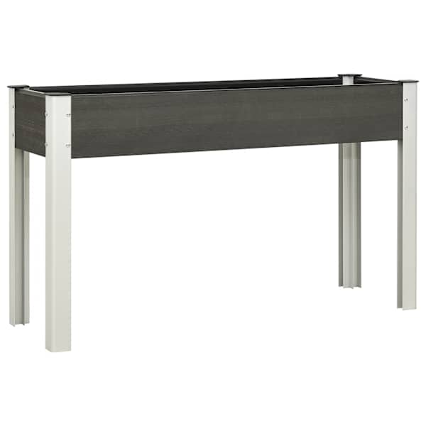 Taimekast 120 × 40 × 75 cm, puidu-plasti segu (WPC), teras, alumiinium – hall