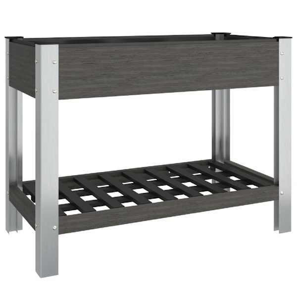 Peenrakast riiuliga 100 × 50 × 75 cm, puidu-plasti segu (WPC), teras, alumiinium – hall