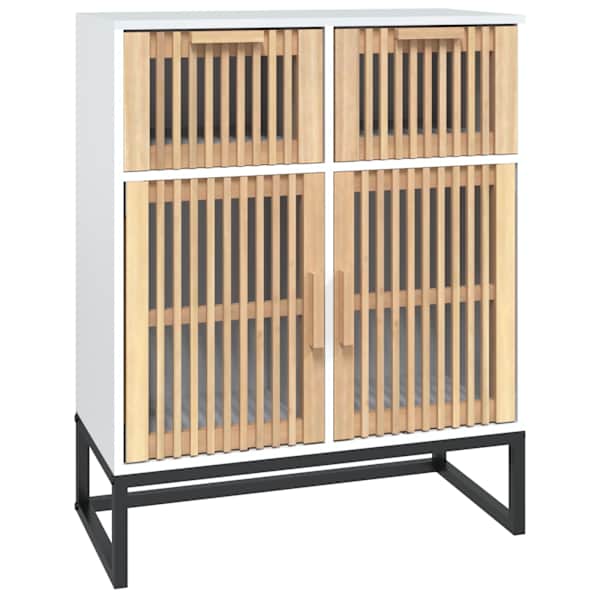 Puhvetkapp, valge, 60 × 30 × 75 cm, tehispuit