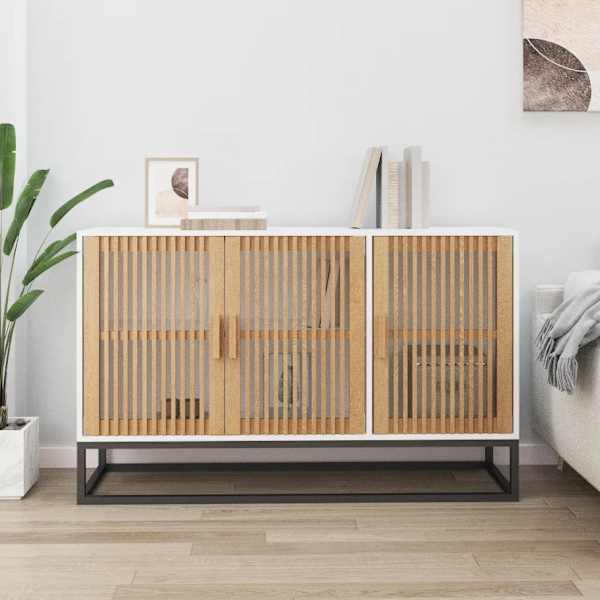 Puhvetkapp, valge, 105 × 30 × 65 cm, tehispuit