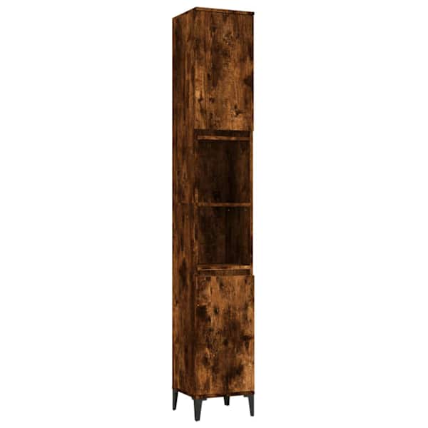 Vannitoakapp, suitsutatud tamm, 30 × 30 × 190 cm, tehispuit