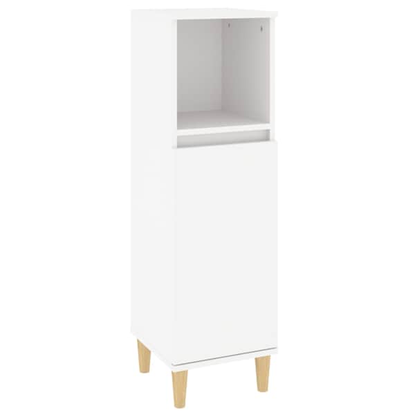 Vannitoakapp, valge, 30 × 30 × 100 cm, tehispuit