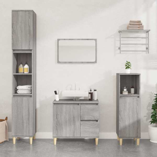 Vannitoakapp, hall Sonoma tamm, 30 × 30 × 100 cm, tehispuit