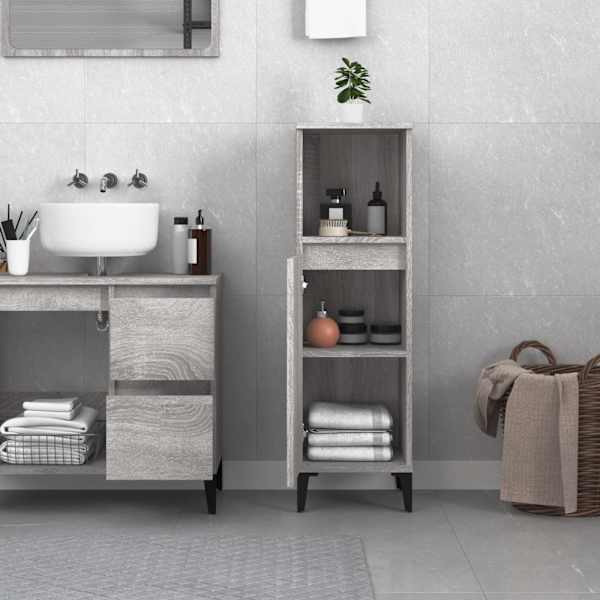 Vannitoakapp, hall Sonoma tamm, 30 × 30 × 100 cm, tehispuit