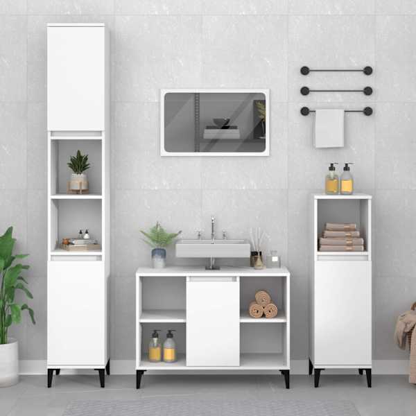 Valamukapp, valge, 80 × 33 × 60 cm, tehispuit