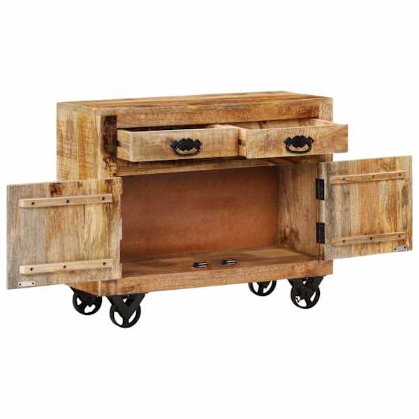 Puhvetkapp, 80 × 30 × 65 cm, töötlemata mangopuit