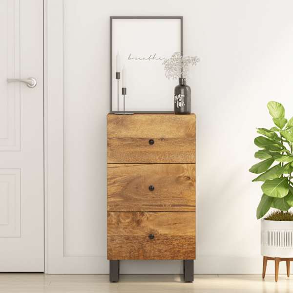 Puhvetkapp 3 sahtliga, 40 × 33,5 × 75 cm, mangopuit