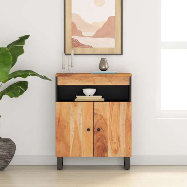 Puhvetkapp 2 uksega, 60 × 33 × 75 cm, akaatsiapuit