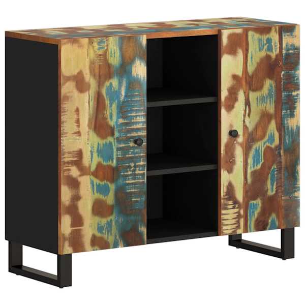 Puhvetkapp 2 uksega, 90 × 33 × 75 cm, taastatud puit