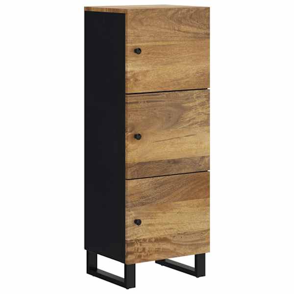 3 uksega kõrge kapp , 40 × 33 × 110 cm, mangopuit ja raud