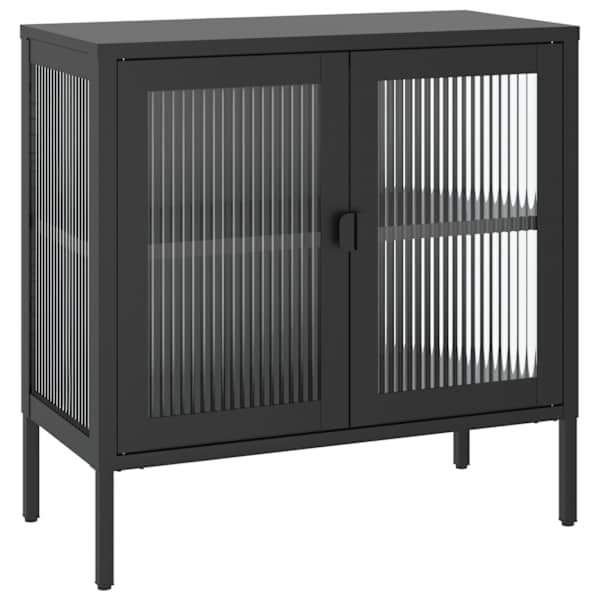 Puhvetkapp, must, 70 × 35 × 70 cm, klaas ja teras