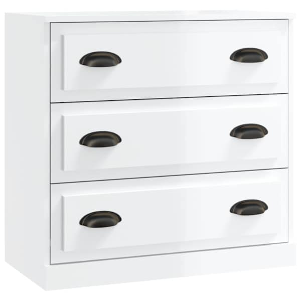 Puhvetkapp, kõrgläikega valge, 70 × 35,5 × 67,5 cm, tehispuit