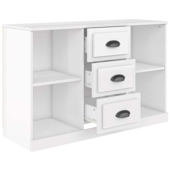 Puhvetkapp, kõrgläikega valge, 104,5 × 35,5 × 67,5 cm, tehispuit