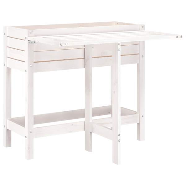 Taimekast 84 × 73 × 75 cm, täismännipuit – valge