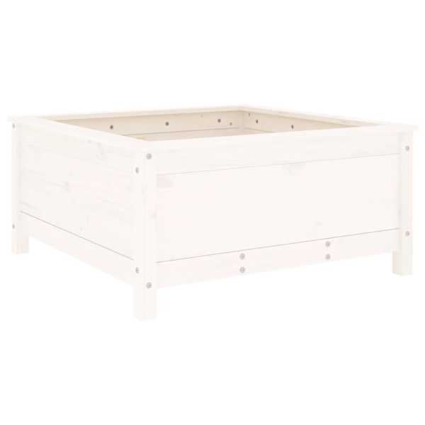 Taimekast 82,5 × 82,5 × 39 cm, täismännipuit – valge