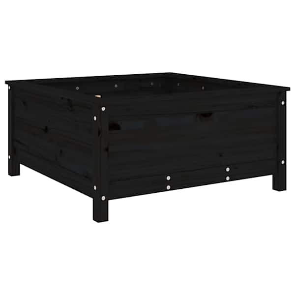 Taimekast 82,5 × 82,5 × 39 cm, täismännipuit – must
