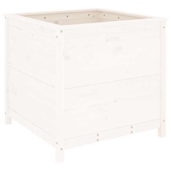 Taimekast 82,5 × 82,5 × 78 cm, täismännipuit – valge