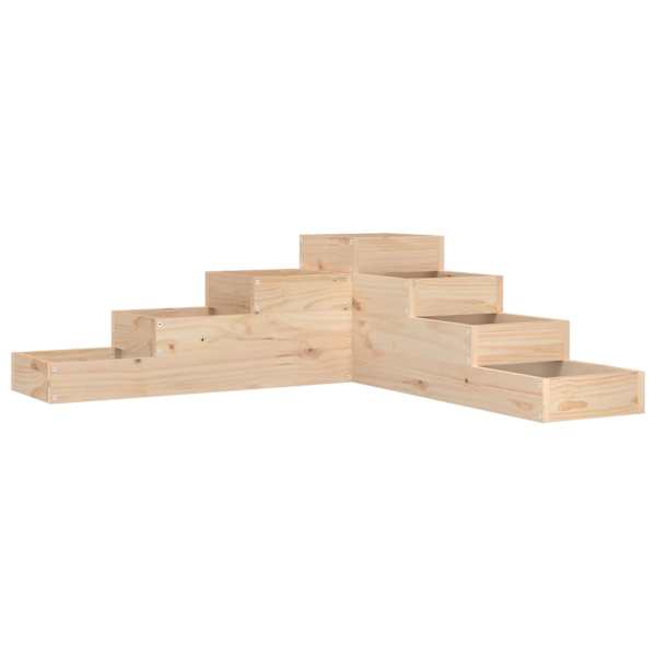 Taimekast 4-tasandiline 106 × 104,5 × 36 cm, täismännipuit (töötlemata) – naturaalne männipuit