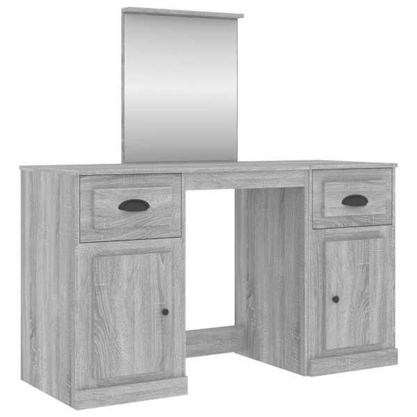 Peegliga tualettlaud, hall Sonoma tamm, 130 × 50 × 132,5 cm