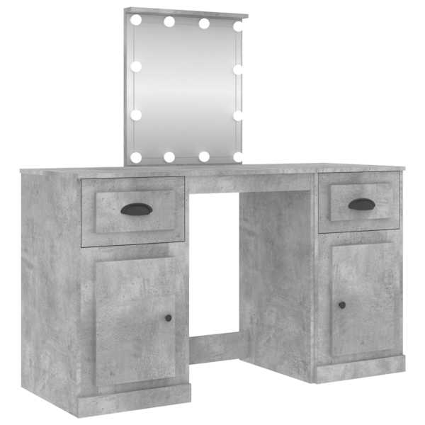Tualettlaud LEDiga, betoonhall, 130 × 50 × 132,5 cm
