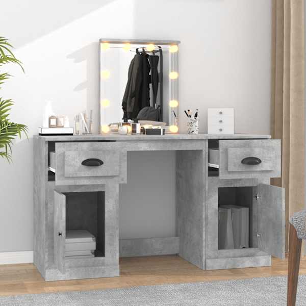 Tualettlaud LEDiga, betoonhall, 130 × 50 × 132,5 cm
