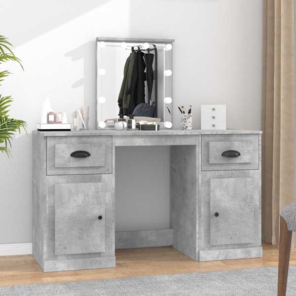 Tualettlaud LEDiga, betoonhall, 130 × 50 × 132,5 cm